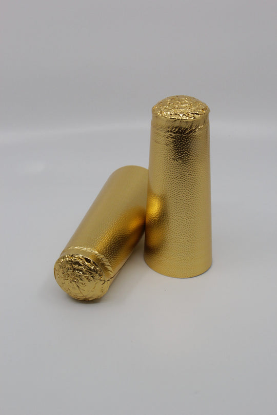 ALUMINUM FOIL BOTTLE CAPSULES - SIZE: 29X115MM - COLOUR: GOLD - FINISH: PEBBLED-FLAT TOP (2,800/ box)